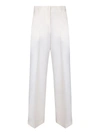 Msgm Cropped Ivory Trousers In White