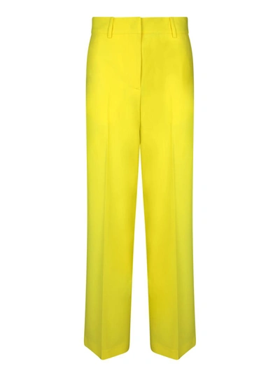 Msgm Straight Concealed Trousers In Yellow