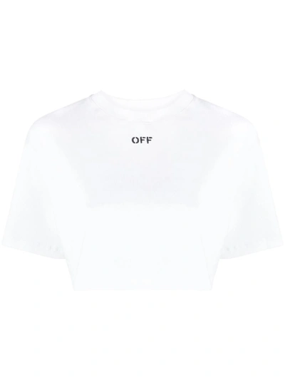OFF-WHITE OFF-WHITE CROPPED OFF-PRINT T-SHIRT