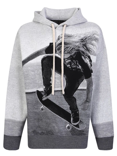 Palm Angels Hooded Shirt In Grey
