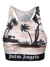 Palm Angels Stretchy Sports Top In Beige