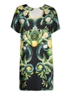 Roberto Cavalli Lemon Print Black/multicolor Dress In Black