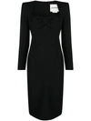 ROLAND MOURET ROLAND MOURET WOOL AND SILK BLEND MIDI TUBE DRESS