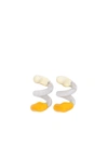 Sunnei Fusillo Rubberized Silver/ Beige Earrings In Grey