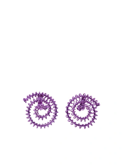 Sunnei Garland Spiral Violet Earrings In Purple