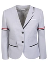 Thom Browne Tailored Seersucker Jacket In Grey