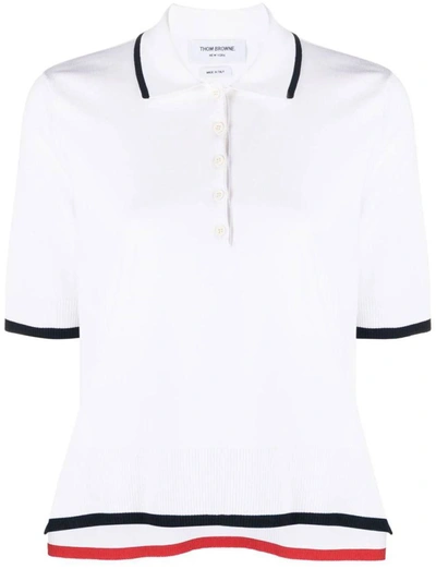 Thom Browne Boxy Fit Polo Shirt In White