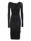Versace Jeans Couture Black Midi Dress In Black
