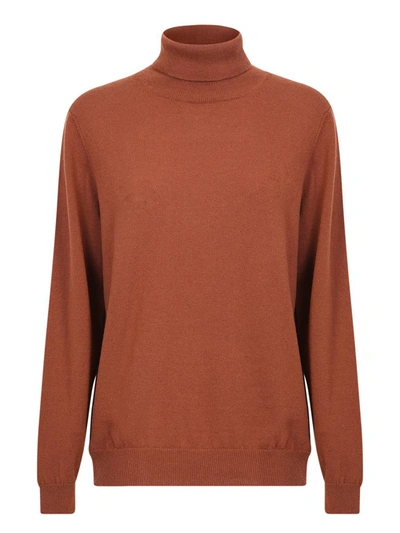 Zanone Cashmere Wool Jumper In Brown