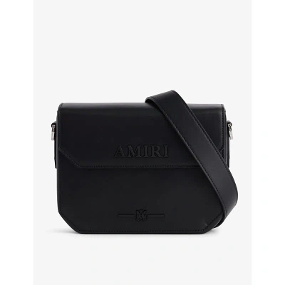 Amiri Logo-plaque Leather Cross-body Bag In Black