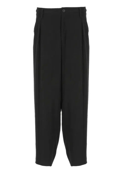 Yohji Yamamoto High-waist Wide-leg Trousers In Black