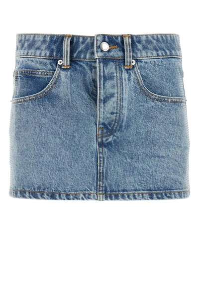 Alexander Wang Denim Miniskirt In Blue