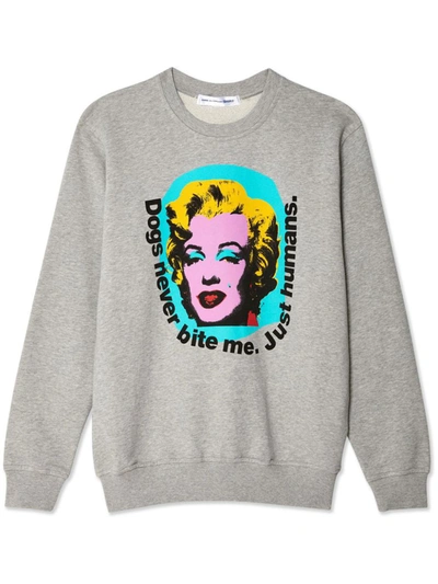 Comme Des Garçons Marilyn Monroe Printed Sweatshirt In Grey