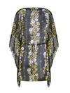 Etro Floral-print Kaftan Minidress In Black