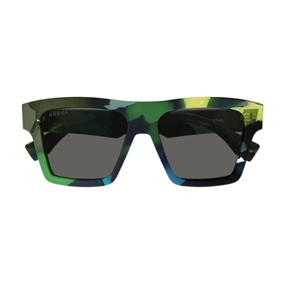 Gucci Eyewear Square Frame Sunglasses In 001 Green