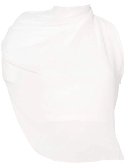 Jacquemus Le Haut Pablo Draped One-shoulder Top In White