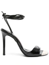 Just Cavalli 110mm Snakeskin-effect Sandals In Black