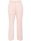 Lanvin Straight Leg Trousers Flared Hem In Pink
