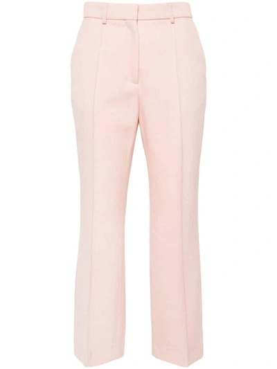 Lanvin Wool Flared Trousers In Pink