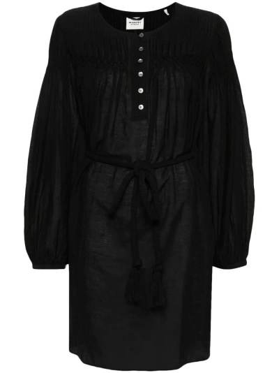 Marant Etoile Adeliani Pintuck-detail Dress In Black