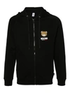 Moschino Cotton Jersey Hooded Sweater In Black
