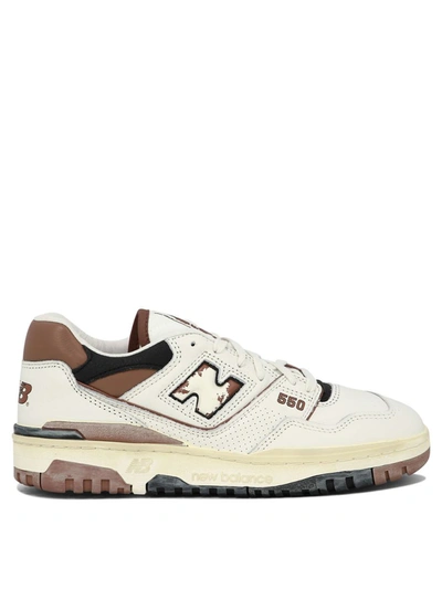 New Balance Leather Perforated 550 Low-top Sneakers With Logo In White