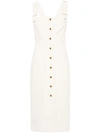 Patou Denim Dress With Square Neck And Adjustable Straps In Beige