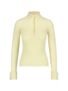 Sa Su Phi Ribbed Cashmere Blend Sweater With Polo Neck In Yellow