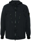 Stone Island Water-resistant Hooded Jacket In Black