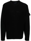 Stone Island Lightweight Wool Crew Neck Sweater With Raglan Sleeves Clothing In Blue