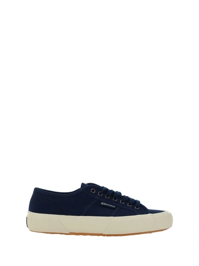 Superga Artifact Herringbone Sneakers In Navy-off White