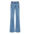 TWINSET TWINSET  LIGHT BLUE FLARED JEANS WITH BUTTONS
