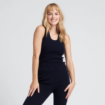 Naadam Cashmere Ribbed Tank Top In Navy