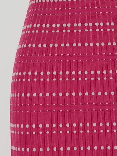 Alexander Mcqueen Knit Long Skirt In Pinkwhite