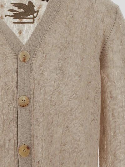 Etro Cable-knit Cashmere Cardigan In Beige