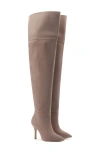 Larroude Women's Kate Pointed Toe Over-the-knee Boots In Stone