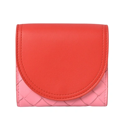 Bottega Veneta Continental Pink Leather Wallet  ()