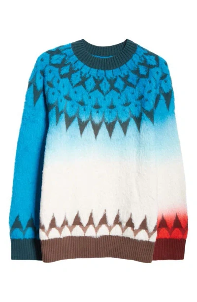 Sacai Blue Jacquard Sweater