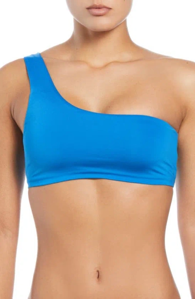 Nike Women's Swim Essential Asymmetrical Bikini Top In Blue