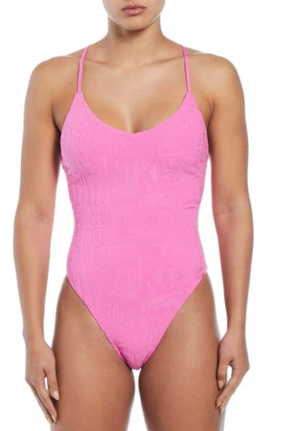 Nike Women's Swim Retro Flow T-back One-piece Swimsuit In Pink