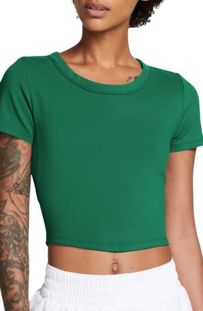 Nike Women's One Fitted Dri-fit Short-sleeve Cropped Top In Green