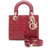DIOR DIOR LADY DIOR RED LEATHER SHOPPER BAG (PRE-OWNED)
