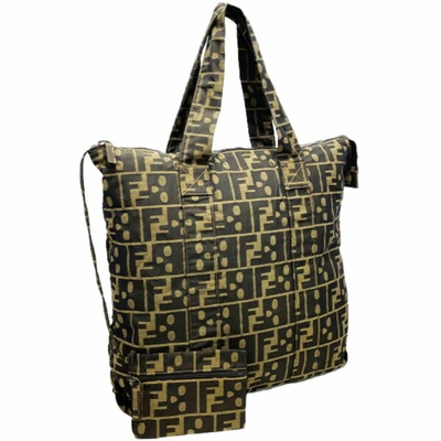 Fendi Zucca Brown Synthetic Tote Bag ()