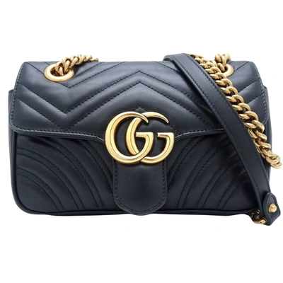Gucci Gg Marmont Black Leather Shoulder Bag ()