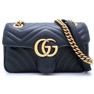 Gucci Marmont Black Leather Shopper Bag ()