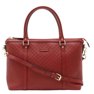 Gucci Micro Ssima Red Leather Tote Bag ()