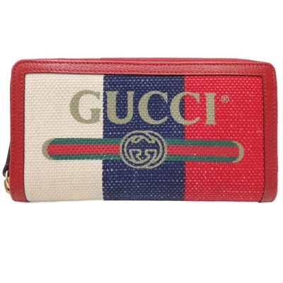 Gucci Zip Around Red Canvas Wallet  ()