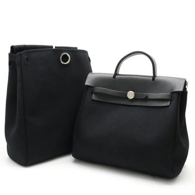 Hermes Hermès Ale Black Leather Backpack Bag ()