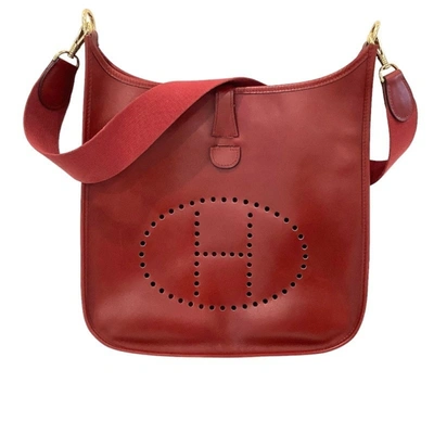 Hermes Hermès Evelyne Burgundy Pony-style Calfskin Shoulder Bag ()