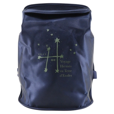 Hermes Hermès Paris Navy Synthetic Backpack Bag ()